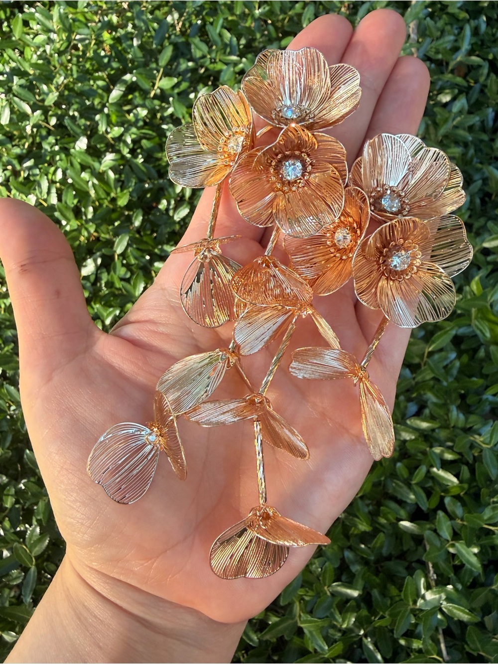 Zara Princess Kate Earrings Rose Gold Floral Cascade Earrings - Picture 6 of 7